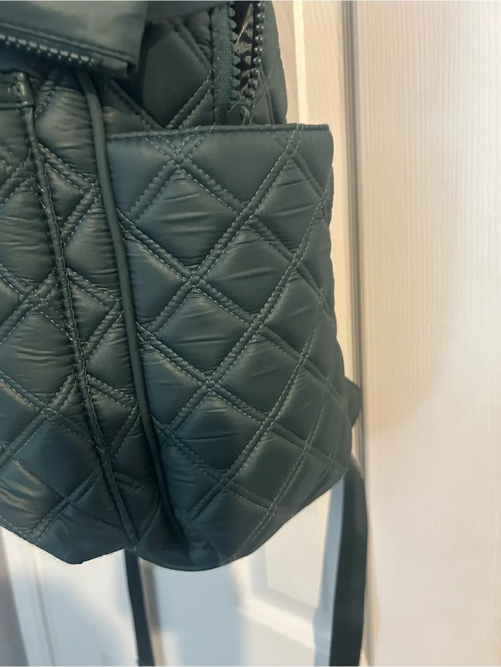 Joan & David Diamond Quilted Puffer Nylon Workbook Backpack